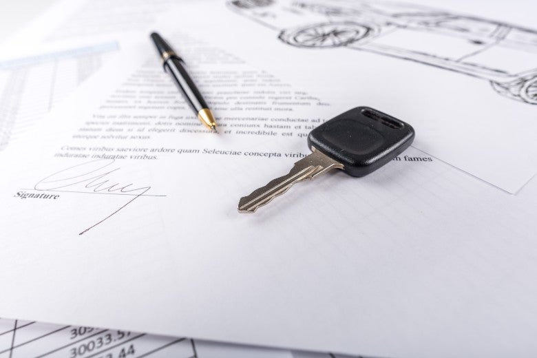 Car Paperwork with car keys