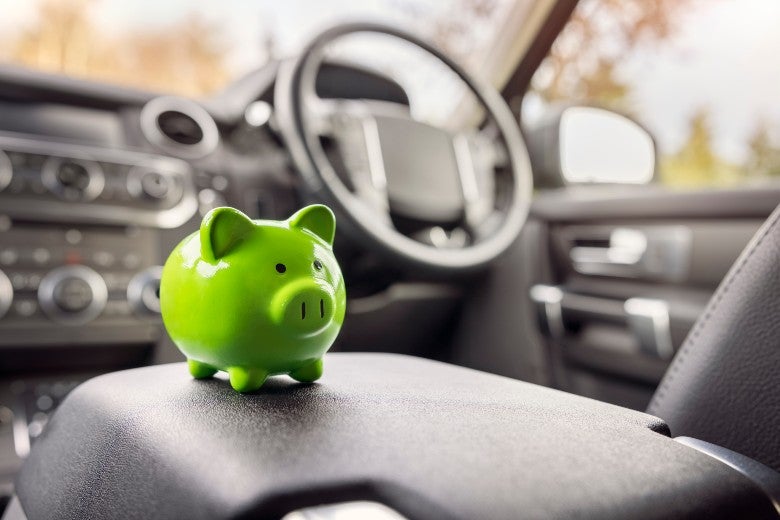 Piggy Bank in car