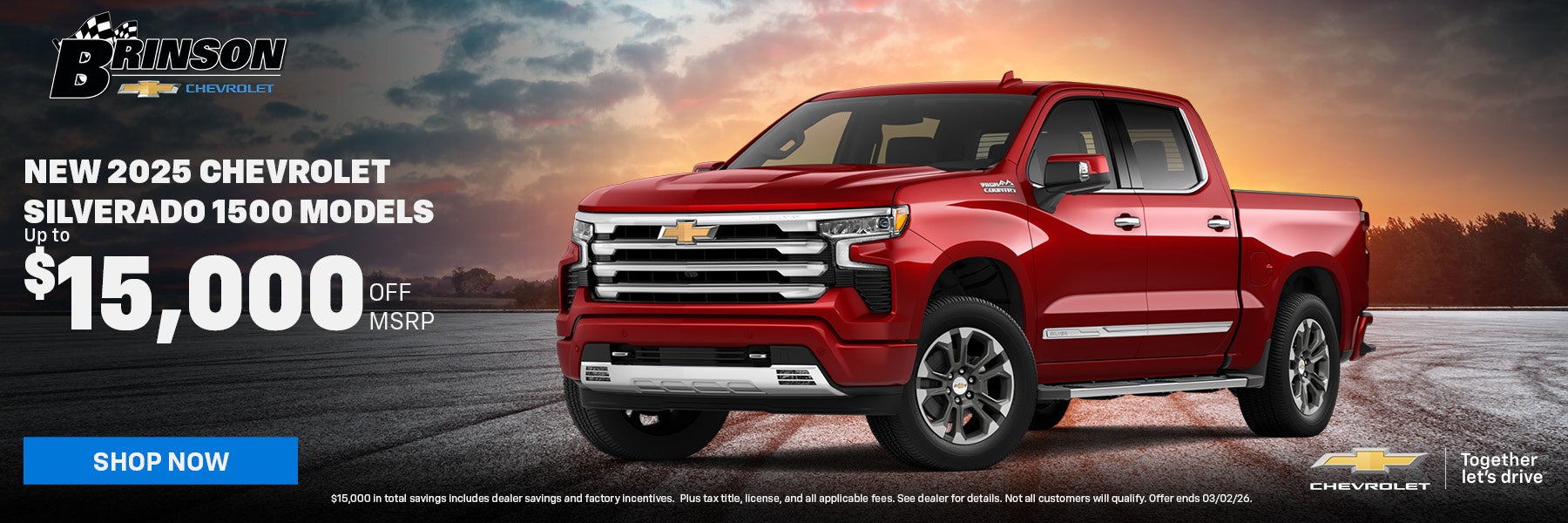 New 2025 Chevrolet Silverado 1500 models up to $15,000 off M