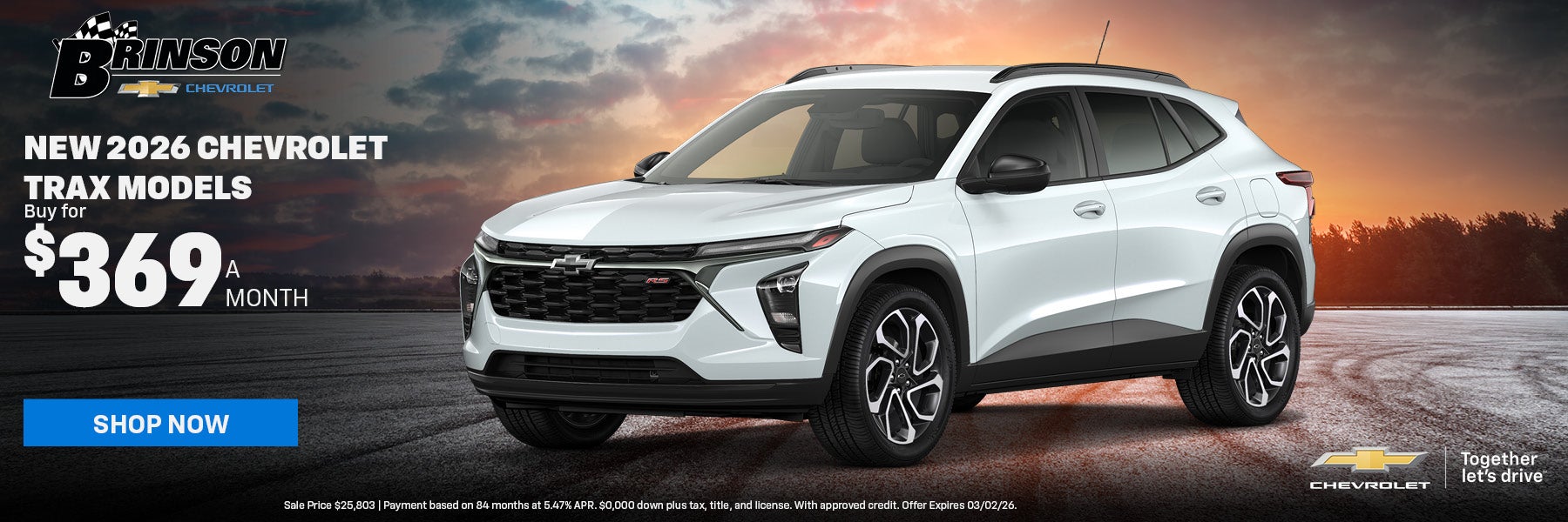 New 2026 Chevrolet Trax models Buy for $369 a month